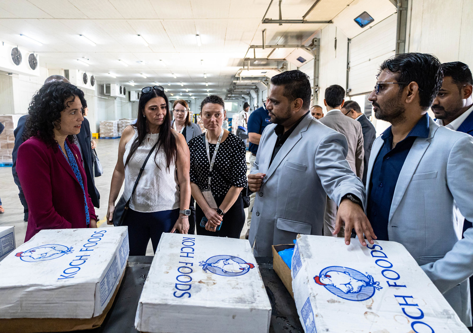 USDA Deputy Secretary Xochitl Torres Small tours the Newaco Grupo SA cold storage facility