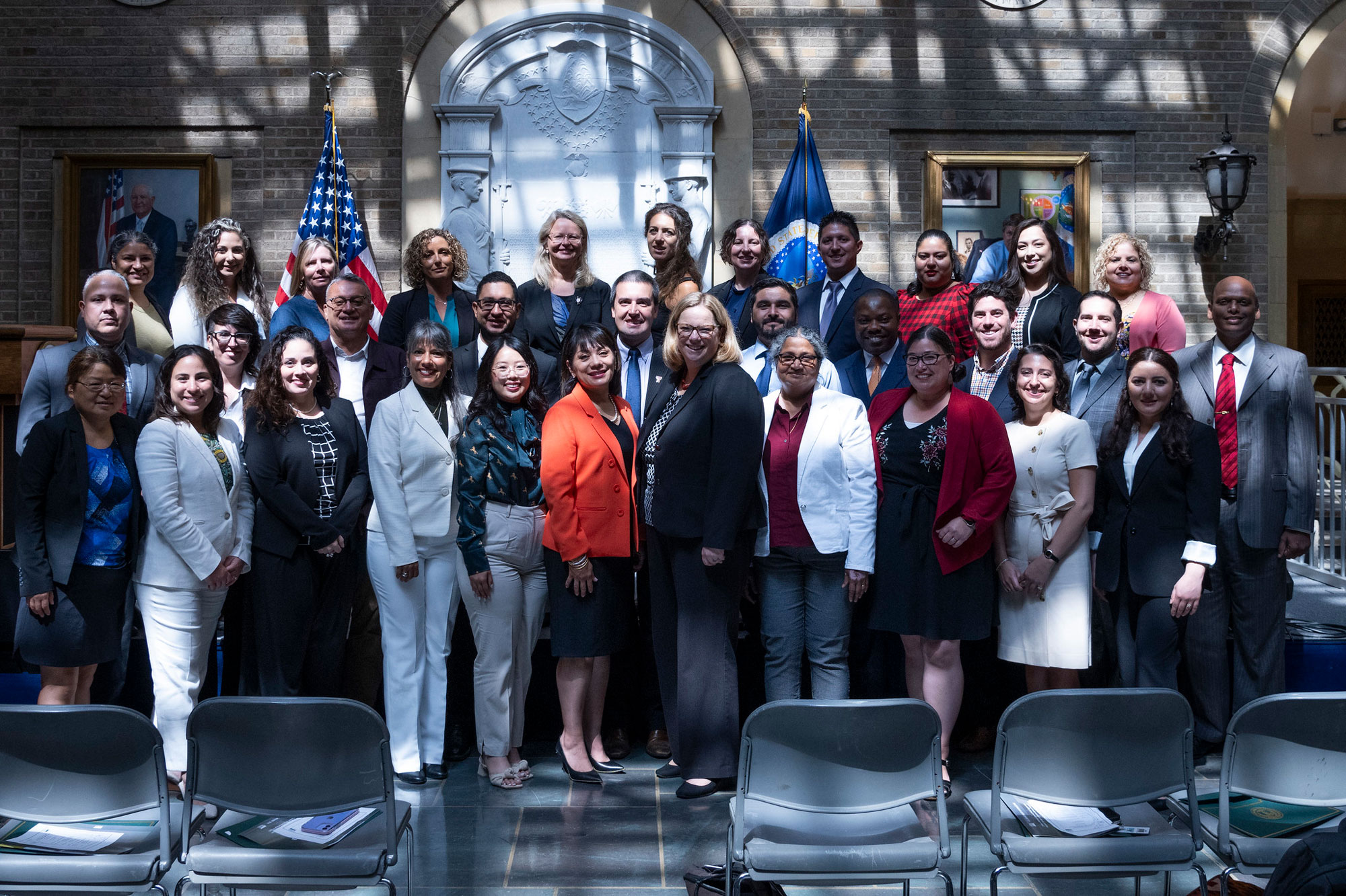 People standing together in the USDA Whitten building