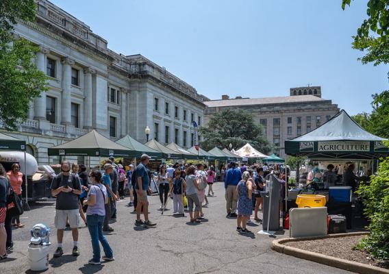 People at the USDA Farmer's Market