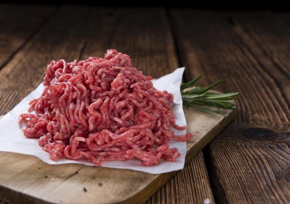 Meat on vintage wood tray