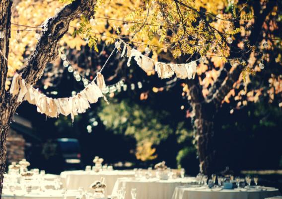 Yellow outdoor celebration décor