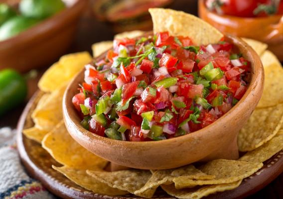 A bowl of salsa