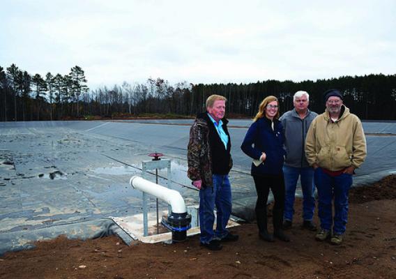 Chris Borden, NRCS soil conservationist; Celie Borndal, NRCS soil conservationist; Larry Wawronowicz, Lac du Flambeau Tribe natural resources director; and Tom Melnarik, NRCS soil conservation technician