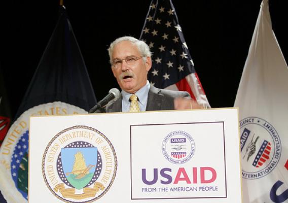 Farm and Foreign Agricultural Services Acting Under Secretary Michael Scuse addresses attendees of the International Food Aid and Development Conference in Kansas City. Photo credit: USDA/FAS