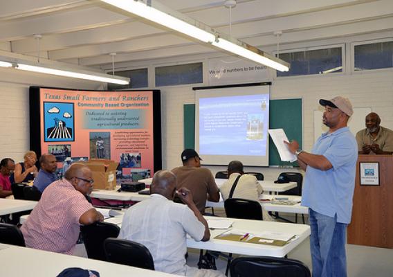 Willie Holmon, soil conservationist with the NRCS in Bryan, gave a soil survey map review presentation.