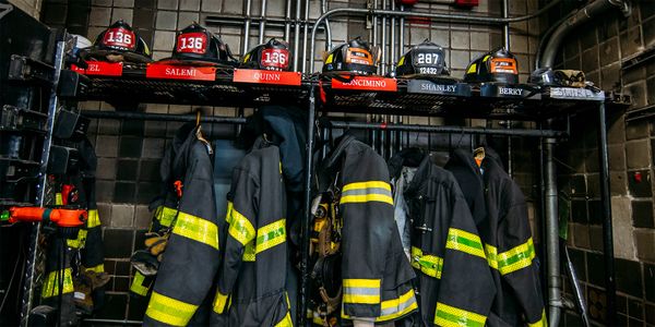 Photo of firefighter gear storage