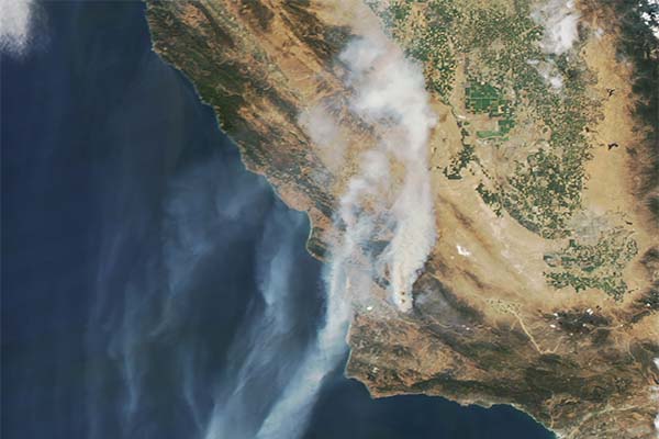 MODIS data points plotted on a map