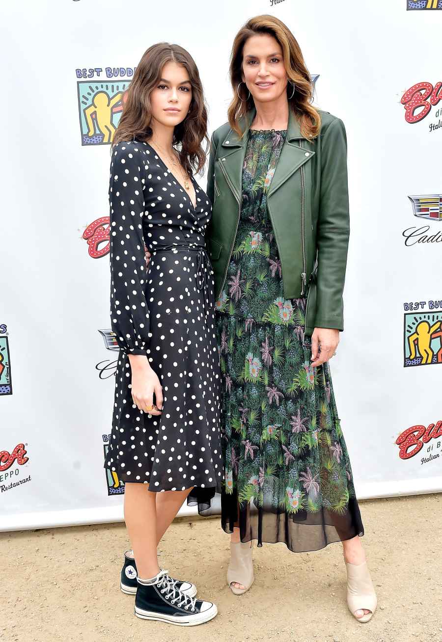 Kaia Gerber (L) and Cindy Crawford