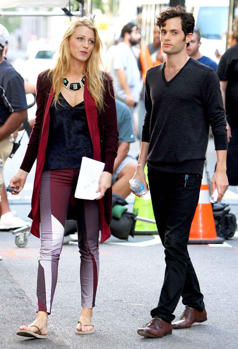 Penn-Badgley-Blake-Lively-Gossip-Girl-set