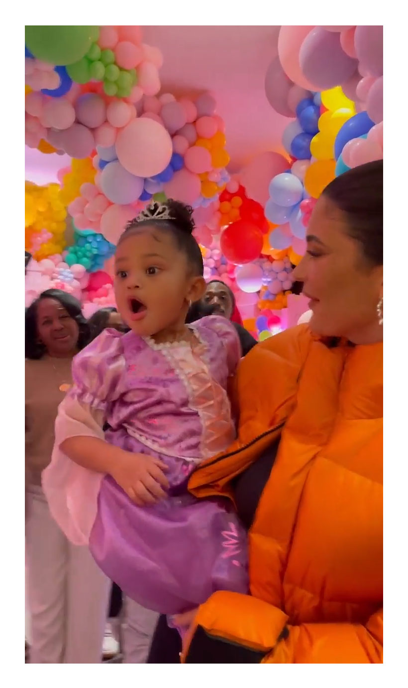 Wardrobe Change Stormi Webster 3rd Birthday Party Purple Princess Dress Kylie Jenner