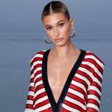 Hailey Baldwin Gives Off Y2K Vibes in Pink Velvet Bikini