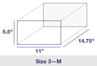 Medium PO Box, Size 3, diagram: 5.5\