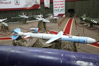 Houthi drone aircraft on display in Yemen - source: Reuters