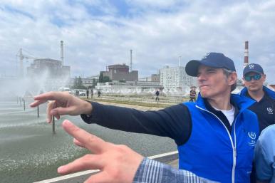 IAEA Director General Rafael Grossi touring a nuclear power plant in Ukraine - source: United Nations