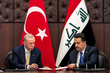 Turkish President Erdogan and Iraqi Prime Minister al-Sudani meet in Baghdad in April 2024 - source: Reuters