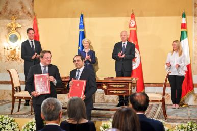 Tunisian President Kais Said with European leaders