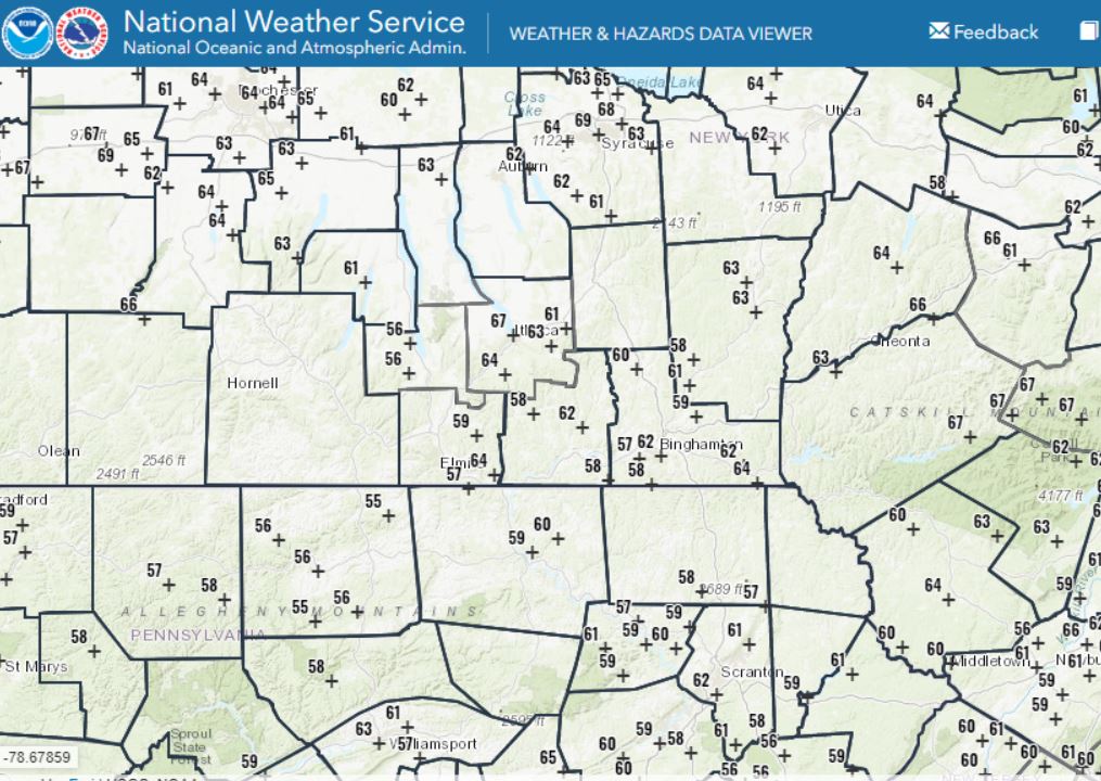 Image showing the CWOP program coverage in NY and PA.