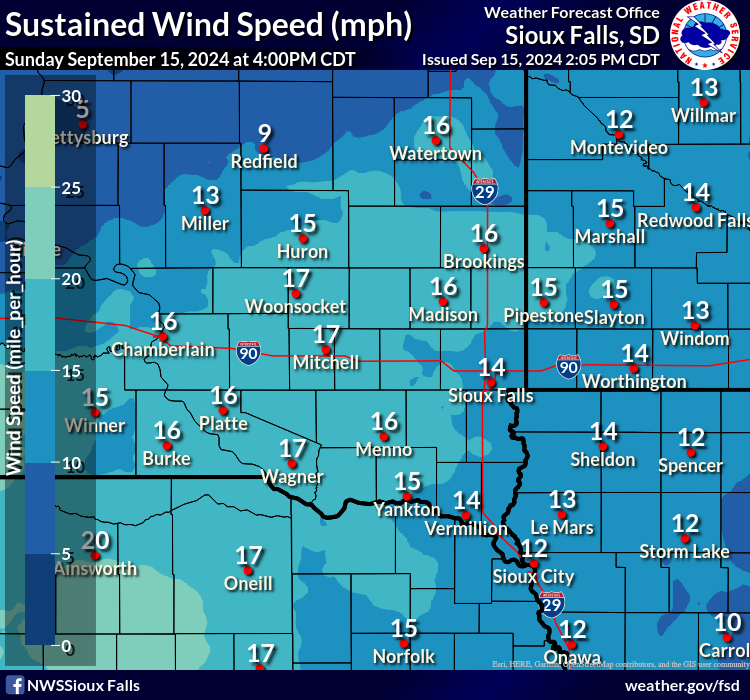 Forecast Sustained Wind Speed and Direction