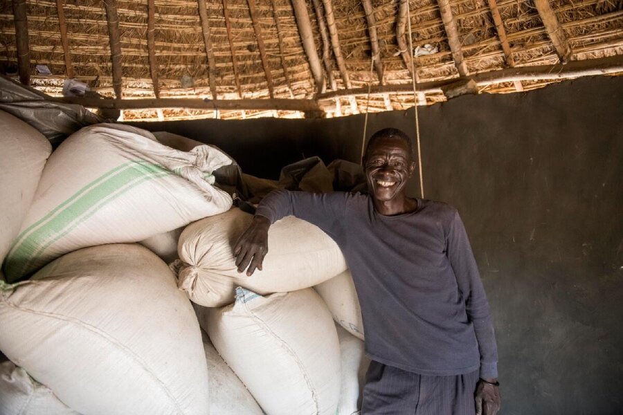 Ugandan farmers have benefitted from WFP-supported training on post-harvest storage techniques. Photo: WFP/Hugh Rutherford