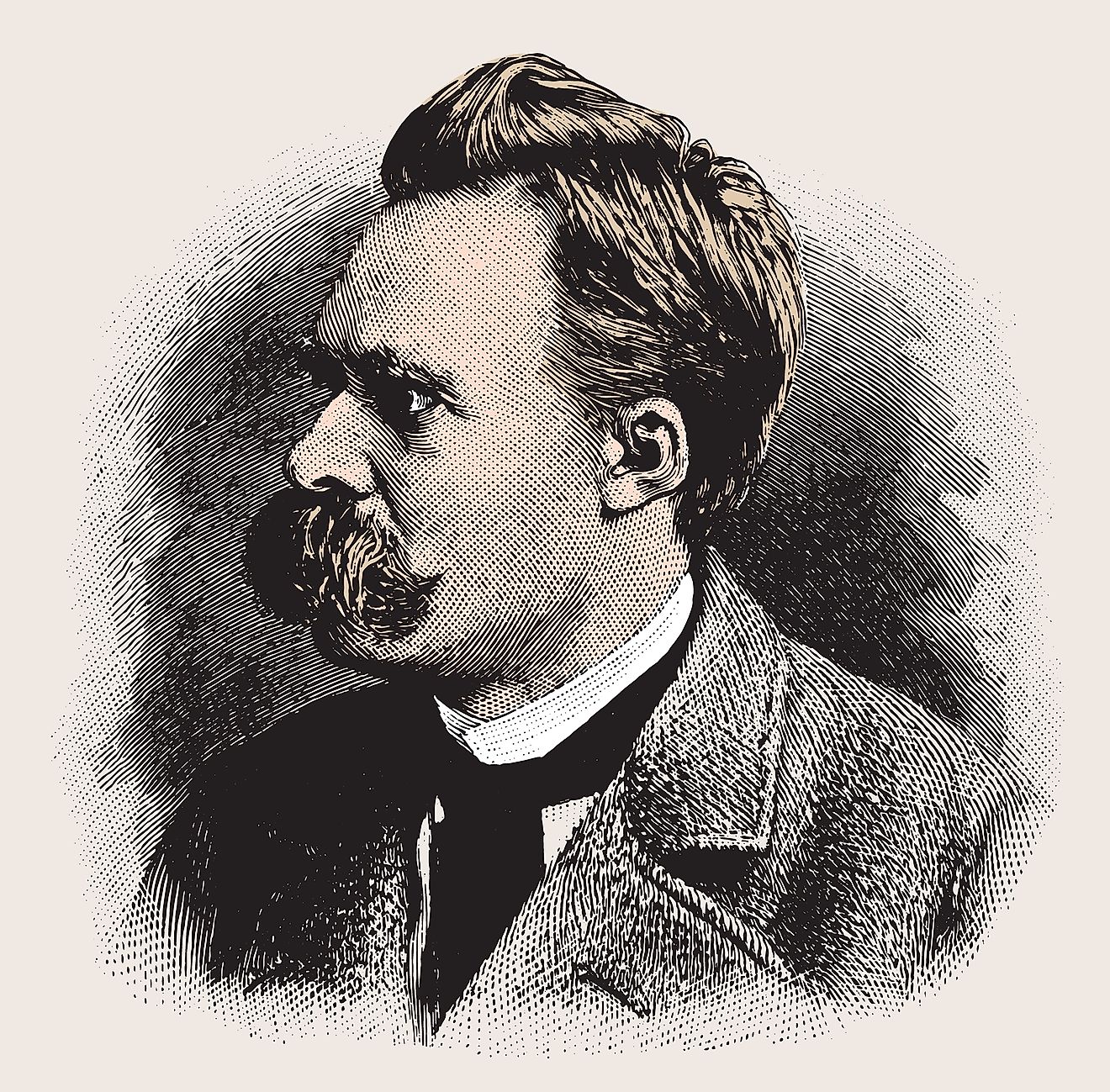 Engraving of Friedrich Nietzsche