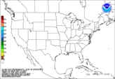 Day 1 probability of freezing rain accumulating greater than or equal to 0.01 inch.