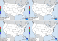 Day 3 probability of snow greater than or equal to 4, 8, and 12 inches and freezing rain greater than or equal to .25 inch