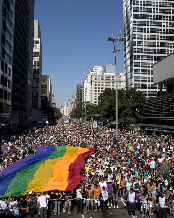 Parada gay em São Paulo (Foto: Andre Penner)