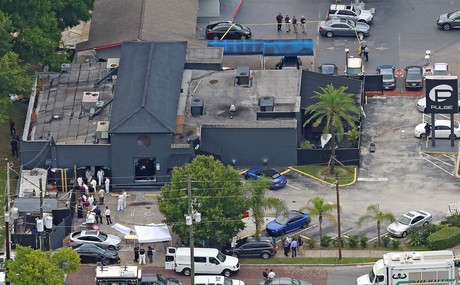 Vista aérea da boate Pulse, em Orlando, onde 50 pessoas foram mortas na madrugada de 12 de junho (Foto: Red Huber/Orlando Sentinel/TNS  via Getty Images)