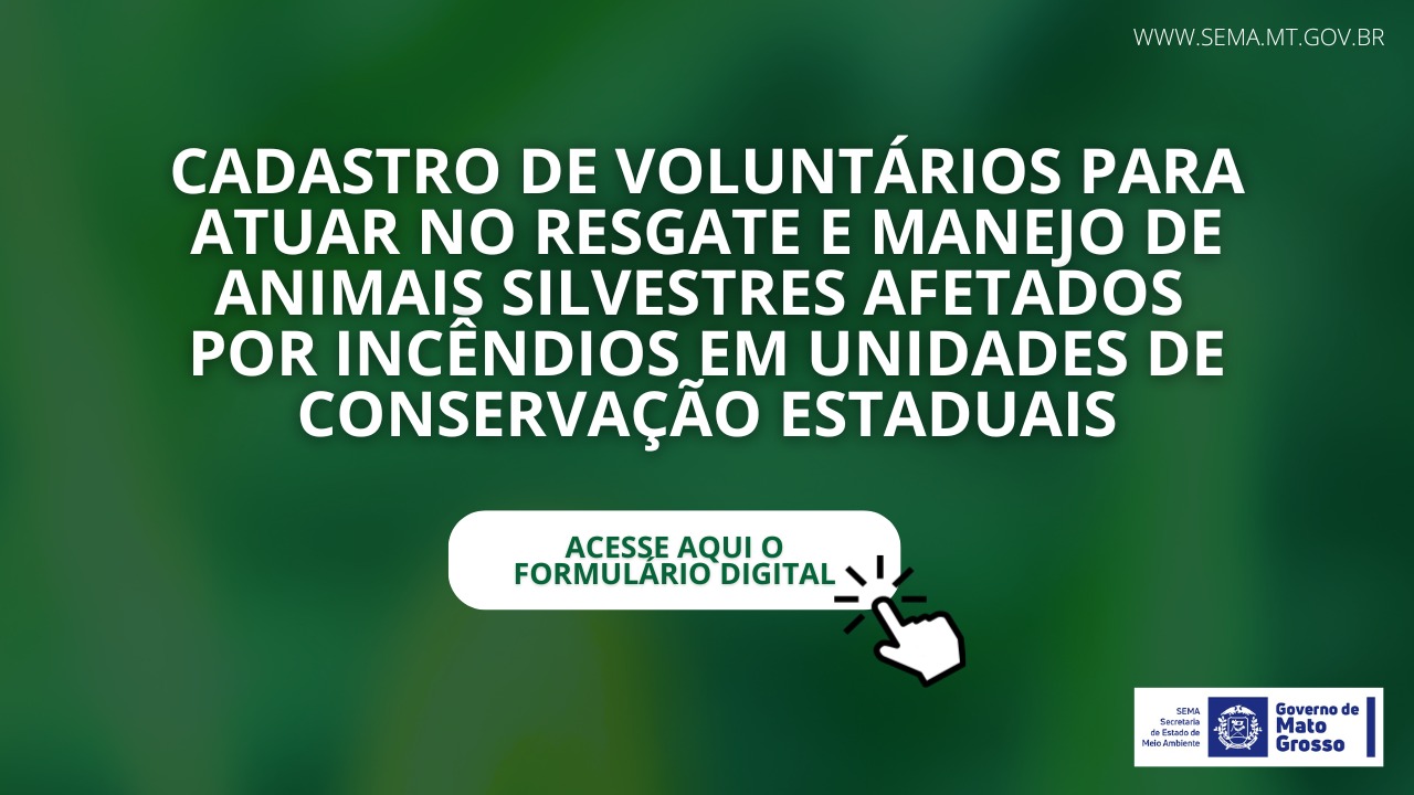 Cadastro de voluntários para resgate e manejo de animais silvestre