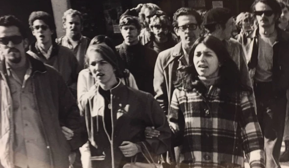 Clementina Duron [right] pictured protesting with students.