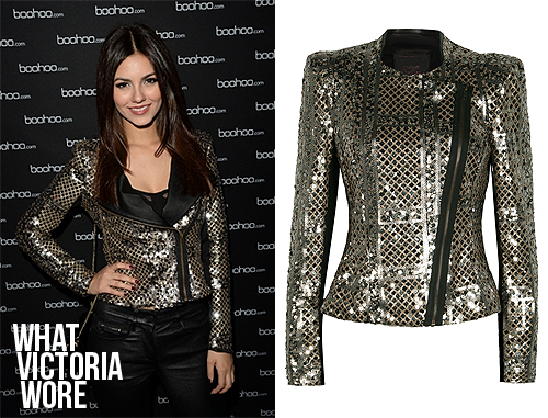 Victoria Justice attended a Beyonce concert in Los Angeles on December 3rd, 2013, while she was there, Victoria dropped by the boohoo.com private party that was held at the concert. Victoria wore a Boohoo Boutique Jasmine Patchwork Sequin High Neck...