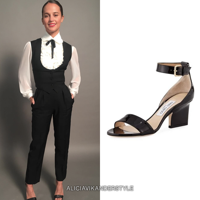 Four Weddings and a Funeral (Red Nose Day) | 2019
Jimmy Choo Edina Patent Leather Ankle Strap Sandals - $675