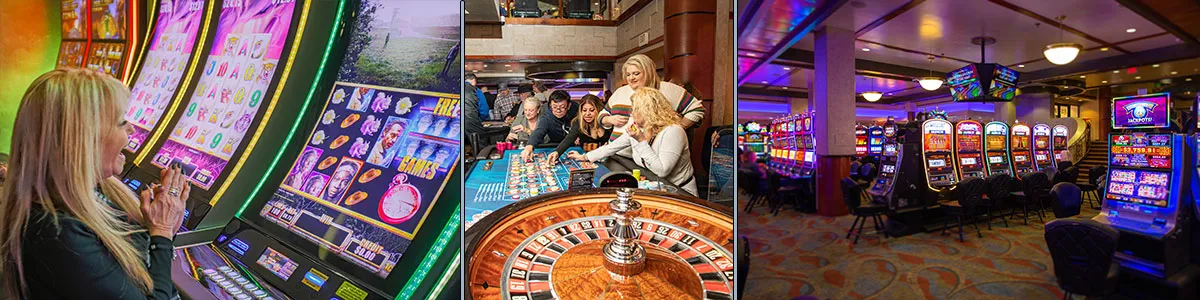 Banner with three images of casino fun.