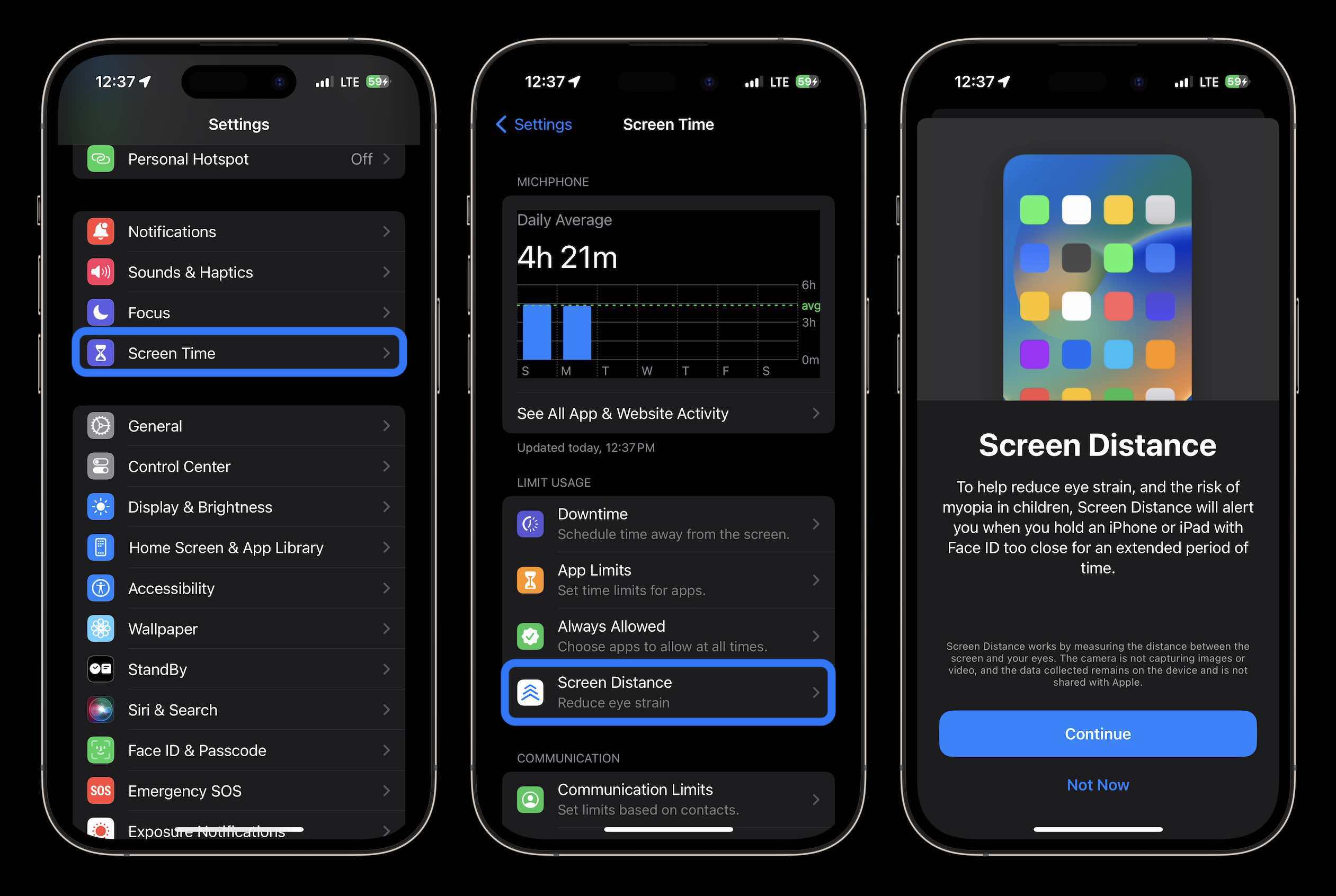 use iPhone Screen Distance 1