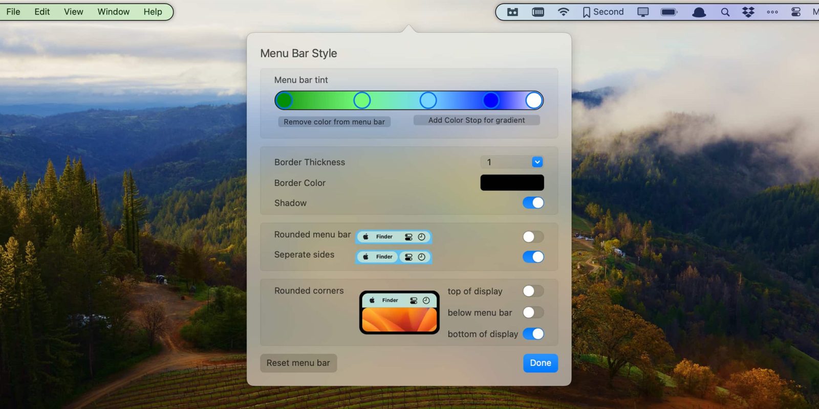 macOS Bartender app