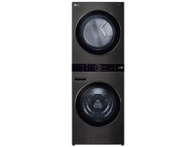 Lava e Seca LG 17kg Washtower Inverter com - Inteligência Artificial Água Quente e Fria Preta