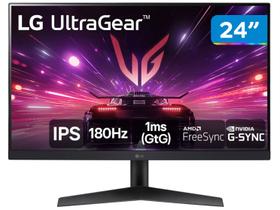 Monitor Gamer 180Hz Ultrawide 1ms LG 24GS60F-B.AWZM 24" Full HD IPS HDMI DisplayPort FreeSync 24GS60F-B