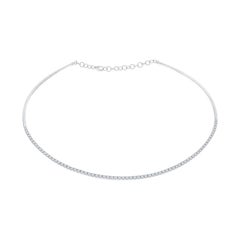 14 Karat White Gold Choker Diamond Necklace