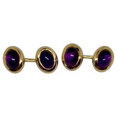 18 Karat Gold and Amethyst Cufflinks by Movado Fine Jewelry