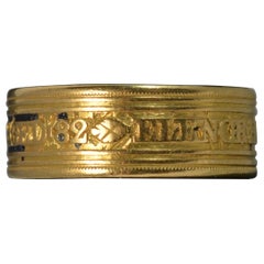 1804 Georgian 22 Carat Gold Elenor Baldock Mourning Band Ring