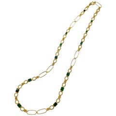 19.06 Carat Emerald Art Deco Style Mosaic Coomi Necklace