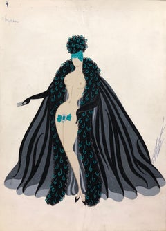 Erte, „Mannequin“, einzigartige Gouache 