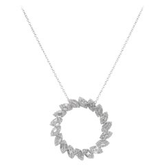 Alexander 1.65ct Illusion Set Diamond Pendant Necklace 18k White Gold