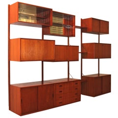 Scandinavian Modern Teak Vintage Wall System by Poul Cadovius, Denmark, 1960s