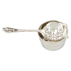 Emile Viner 1940s Sterling Silver Tea Strainer