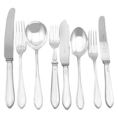 Vintage Sterling Silver Sandringham Pattern Canteen of Cutlery for Six Persons