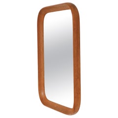 Scandinavian Modern Wall Mirror in Solid Oakwood, Denmark, 1950s