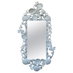 White Iron Sea Shell Mirror