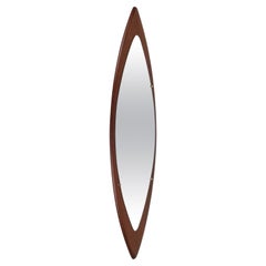 Italian Mid-Century Wall Full-Length Teak Mirror by Stil Glass Donati 1960s