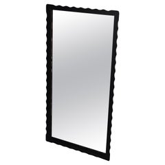 Scandinavian modern black wall mirror, anonymous, Sweden, 1940s